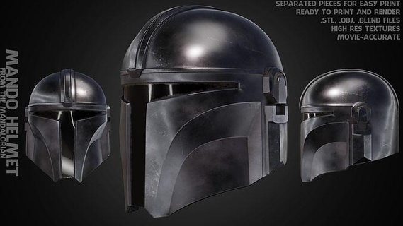 mando helmet cosplay armor mandalorian cosplayer beskar baby yoda grogu warrior star wars jedi sith armour scans replicas art 3d print model - Mito3D