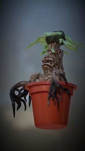 mandrake harry potter art sculpture flora plant harrypotter fanart mandragora 3d 3dprint sculptures 3D print model - Mito3D