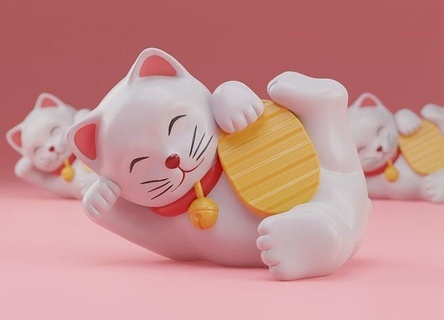 Maneki Neko 03 kedi yavrusu heykeller Sanat Yavru madeni para zengin hayvan Şirin güzel cazibe karikatür Evcil Hayvan heykel minyatür dekoratif şans 3d print model - Mito3D