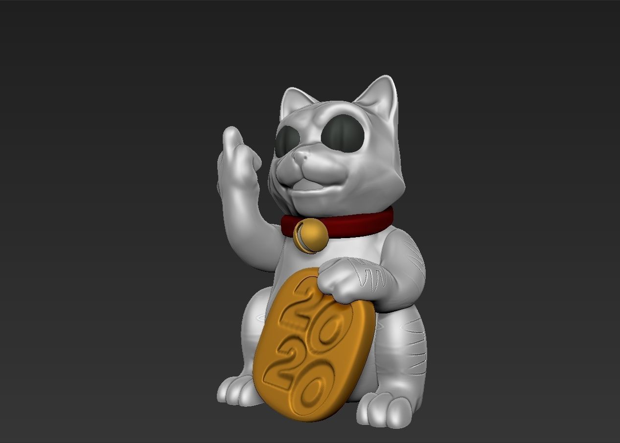 maneki neko şanslı kedi of 2020 sanat şekil şirin heykelcik oyuncak heykel jepenes manekineko şans asya kültür komik yavru trol karikatür yetişkinler oyunlar oyuncaklar 3D print model - Mito3D