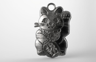 Maneki neko pingente 2 joalheria jóia gato pingentes 3d print model - Mito3D