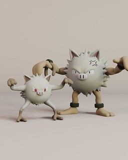 mankey evolution line game toy action pokemon anime japan tokio cartoon art manga cute home collectible sculpture character primeape games toys 3d print model - Mito3D