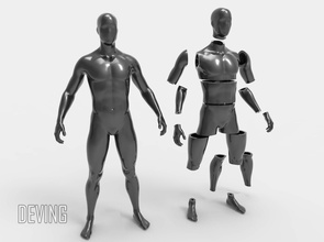 maniquí 3d impresión traje cosplay armadura base malla masculino músculos arte esculturas deving 3d print model - Mito3D