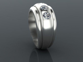 mans band jewelry gentlemans wedding diamonds fashion rings 3d print model - Mito3D
