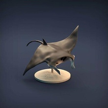manta raio 3d impressão animal marinho mar escultura miniatura figura animais selvagens peixe oceano água arte brinquedo estátua natureza esculturas 3d print model - Mito3D