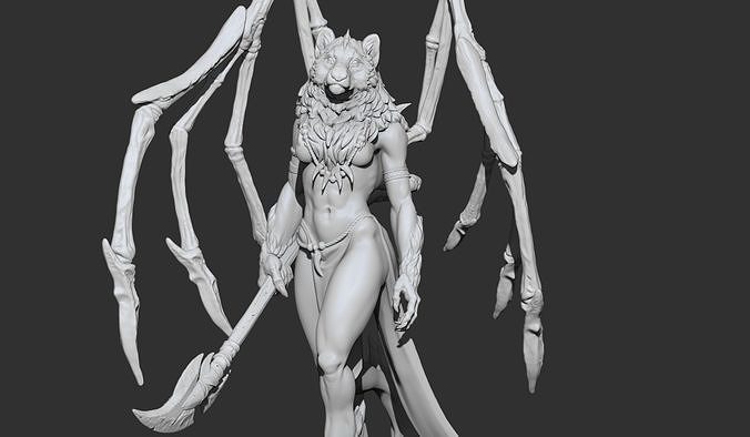 manticore woman art body statue worrior devil female fighter badass conceptart lionqueen queen sculptures knight demon creature 3D print model - Mito3D