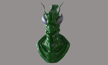mantis alien bust art mantiz monster creature extraterrestrial statue sculptures 3d print model - Mito3D