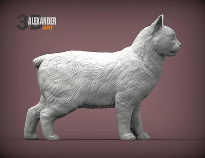 isla Man gato animal mamífero salvaje mascota gatito naturaleza escultura estatuilla recuerdo presente 3d impresión modelo esculturas Arte 3d print model - Mito3D