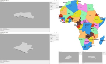 carta geografica Africa paesi 3d 3dmodel stl stp puzzle collezione pacco Giochi giocattoli 3d print model - Mito3D