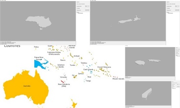 mapa Australia Oceanía países 3d 3dmodel stl stp rompecabezas colección paquete juegos juguetes 3d print model - Mito3D