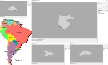 map - south america- countries 3d 3dmodel stl stp puzzle africa collection pack games toys 3d print model - Mito3D