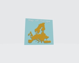 map of europe illustration design science geography maps education 3d print model - Mito3D