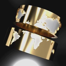 mundo mapa boda anillo joyería joya oro plata imprimible mapamundi brillante moda compromiso belleza modelos anillos 3d print model - Mito3D