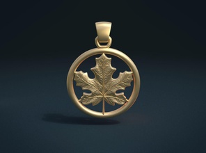 maple pendant jewelry foliage plant charm leaf tree canada forest pendants 3d print model - Mito3D
