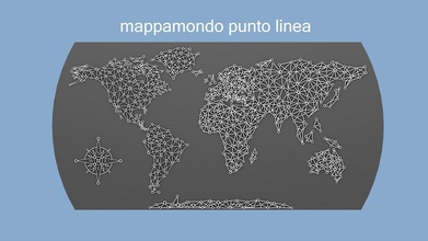 mappamondo punto linea 3d print design cartography illustration geography map scientific house decor planisfero globe pointline of world 3d print model - Mito3D