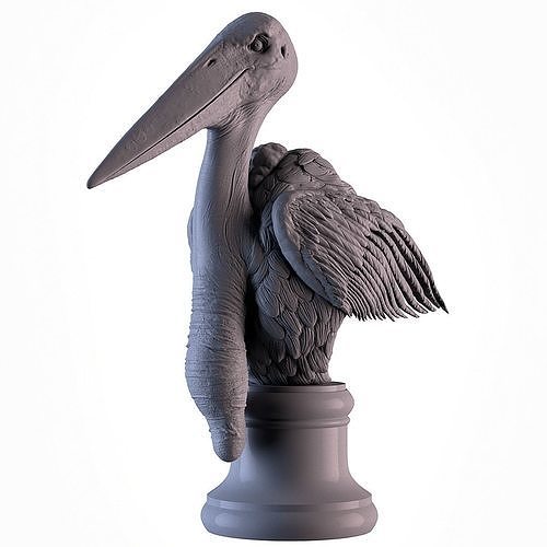 marabú cigüeña maraboustork animal estatua escultura exótico naturaleza flamenco tucán decoración miniatura imprimible 3dprinter plata oro anillo resina animales arte esculturas 3D print model - Mito3D