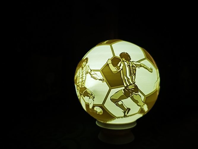 maradona lithophane lamp light home decor house 3D print model - Mito3D