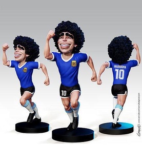 Maradona Karikatur Diego Kunst Skulpturen 3d print model - Mito3D
