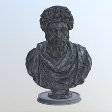 Marco Aurelius busto estructura metálica voronoi malla alambre decoración estatua moderno Arte cable 3d escultura lowpoly esculturas 3d print model - Mito3D