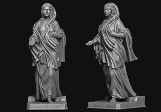 maria di nazareth statue jungfrau christus christentum religiös katholisch mutter treppe schmuck skulptur porträt heilig kunst skulpturen 3d print model - Mito3D