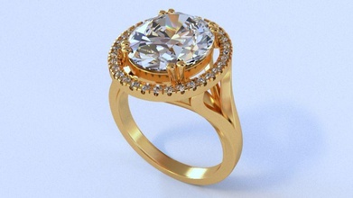 mariage anneaux 104 sterling mode bague imprimable collier diamant engagement bijoux 3d print model - Mito3D