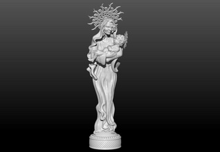 maria statue of virgin mary jesus religion sculpture figurines christianity artchallenge art sculptures 3d print model - Mito3D