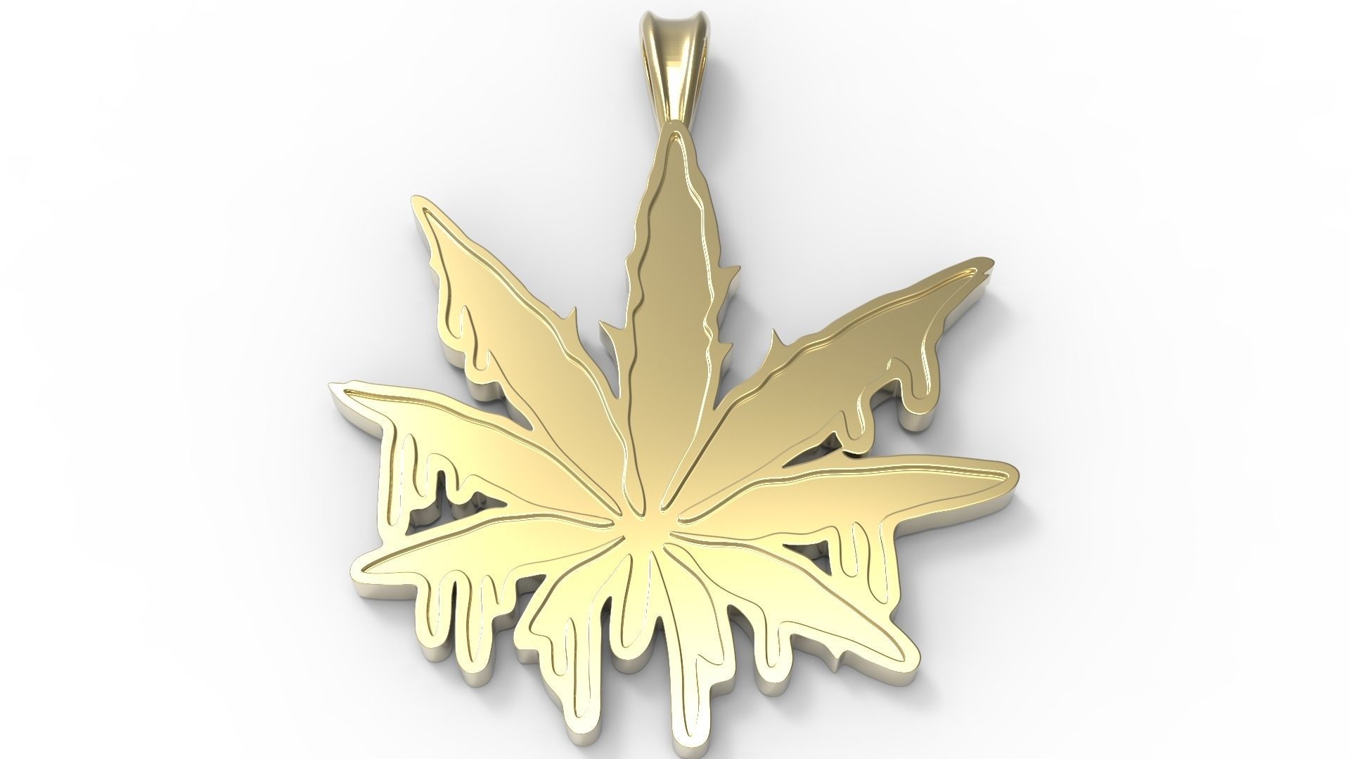 marijuana ganja pendentif plan libre arbre or argent mbanje bijoux narco Kulon pendentifs idée plat agréable bague 3D print model - Mito3D