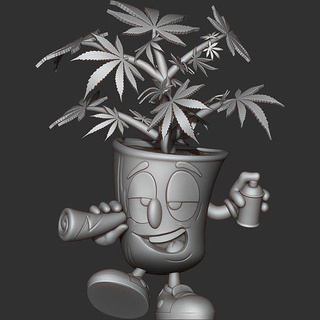 marijuana plant in pot leaf nature weed cannabis smoke house accessories dope herb joint 3d print model - Mito3D