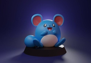 marill 3d yazdırılabilir pokemon şirin koleksiyon sıçan pikaçu go tutmak hamster anime kül charmander sihirbaz manga karikatür pokeball oyunlar oyuncaklar 3d print model - Mito3D