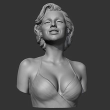 marilyn monroe 3d impresión modelo personaje personas humano cabeza retrato busto mujer hembra cara niña lindo escultura actriz arte esculturas 3d print model - Mito3D