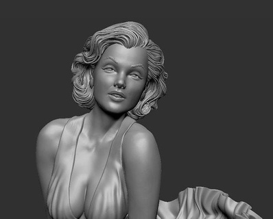 marilyn Monroe 3d impresión celebridad superestrella huamn 3dprint mujer niña cera figura juguete Arte esculturas 3d print model - Mito3D