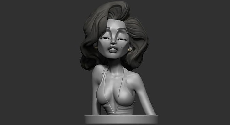 marilyn monroe stylized bust toy character art miniatures toys sculptures sculpture statue 3dprint head collectible cartoon anime figure 3d print model - Mito3D