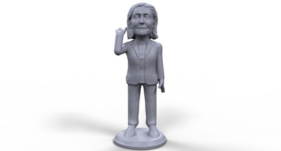 marine le pen stylized high quality 3d printable miniature games-toys people figure character art woman women french politician political leader sculpture statue france board game tabletop toy games toys 3d print model - Mito3D