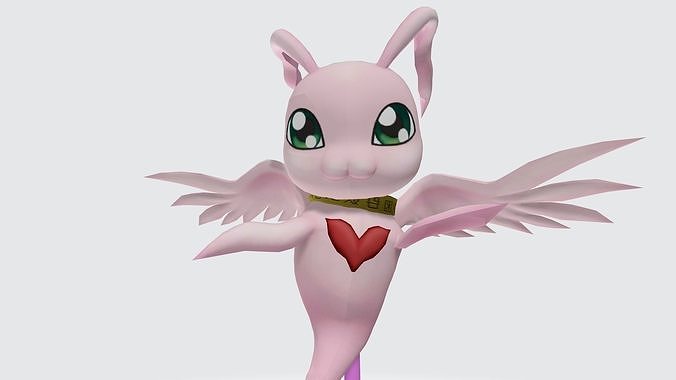 marineangemon lapin ailes digimon monstre anime dessin animé modèle jeux jouets 3D print model - Mito3D