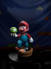 mario statue of holding ball games character nintendo figure toys supermario game toy mariobros super bros supermariobros art sculptures 3d print model - Mito3D