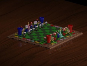 mario chess set game 3d stl cartoon board games toys 3d print model - Mito3D