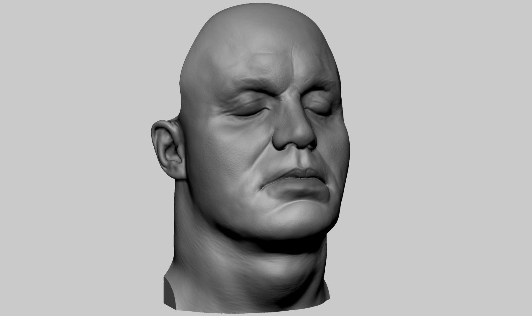 marque ruffalo tête réaliste zbrush ztl humain masculin anatomie visage obj personnage personnages célébrités 3dprint art sculptures 3D print model - Mito3D