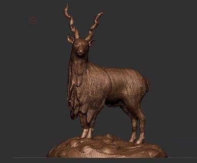 Markhor animal isi Pakistan nationale Montagne chèvre mammifère art sculptures 3d print model - Mito3D