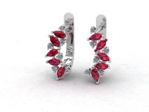 marquis diamants gemmes boucles d'oreilles or boucle d'oreille bijoux bijou couper gemme diamant précieux engagement mariage rubis améthyste imprimable 3d print model - Mito3D