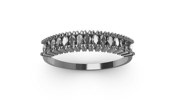 markiz 15 taş yüzük stl doğrulandı mücevher takı yazdırılabilir elmas moda prototip oluşturma 3d cad şık tasarım modaya uygun cazibe mühür tasarımcı Beyan hafif Metin nişan düğün yüzükler 3d print model - Mito3D