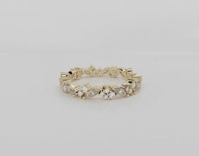 marquesa banda diamante dourado prata joalheria pulseiras 3d print model - Mito3D