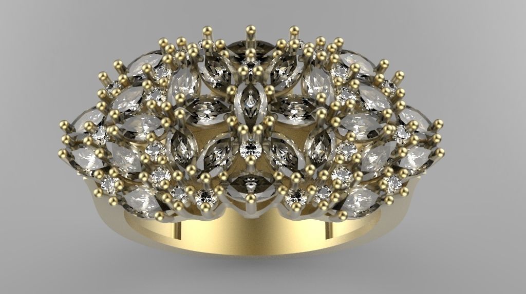 marquise design zz-Steine Schmuck rzrady diamond ring Ringe 3D print model - Mito3D