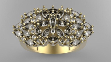 marchesa di design zz pietre gioielli rzrady la diamante anello anelli 3d print model - Mito3D