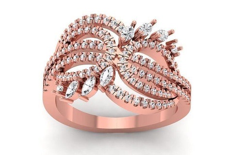 marquesa diamante compromiso flor banda anillo joyería joya mujer Boda anillos abultar colección solitario imprimible 3d print model - Mito3D