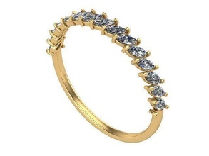 Marquise diamant d'or bague argent bijoux anneaux 3d print model - Mito3D