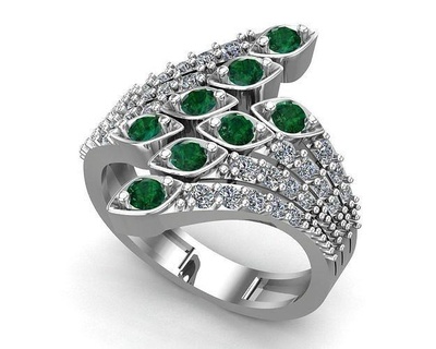Marquise diamant bague bijoux platine gemme anneaux imprimable engagement argent brillant bijou or mode 3d print model - Mito3D