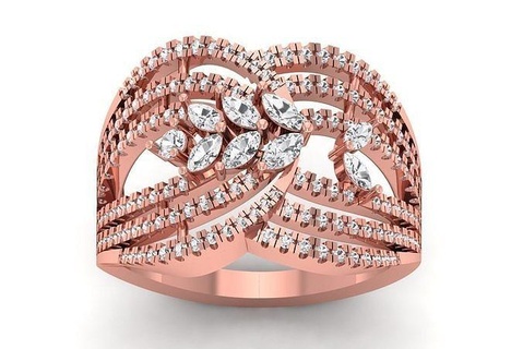 marquesa diamante mujer banda anillo joyería joya Boda anillos abultar colección solitario compromiso imprimible 3d print model - Mito3D