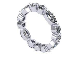 marquise diamants bande diamant d'or argent bijoux bague anneaux 3d print model - Mito3D