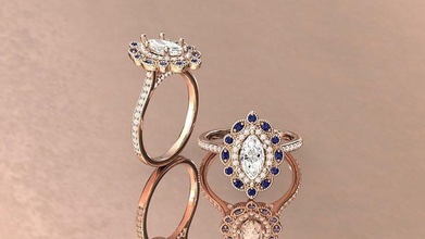 Marquise engagement bague conception bijoux or imprimable anneaux diamant mariage goujat mode platine brillant luxe gemme 3d print model - Mito3D