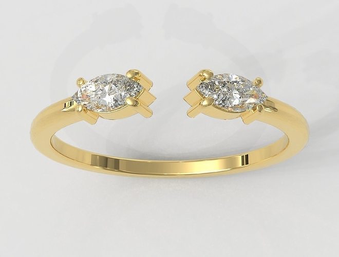 marquise gemstone ring rings gold jewelry pauloranieri trendy fashion modern silver gem diamond engagement jewellery jewel 3D print model - Mito3D